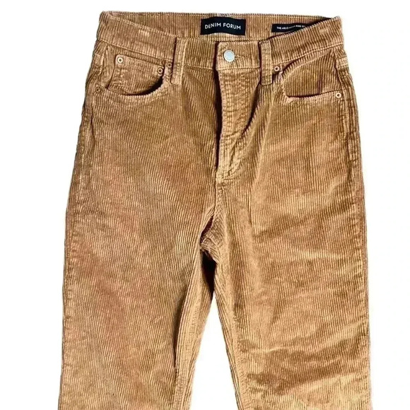 Aritzia Denim Forum Arlo High Rise Straight Corduroy Gold Rush Brown 26 - Picture 4 of 8